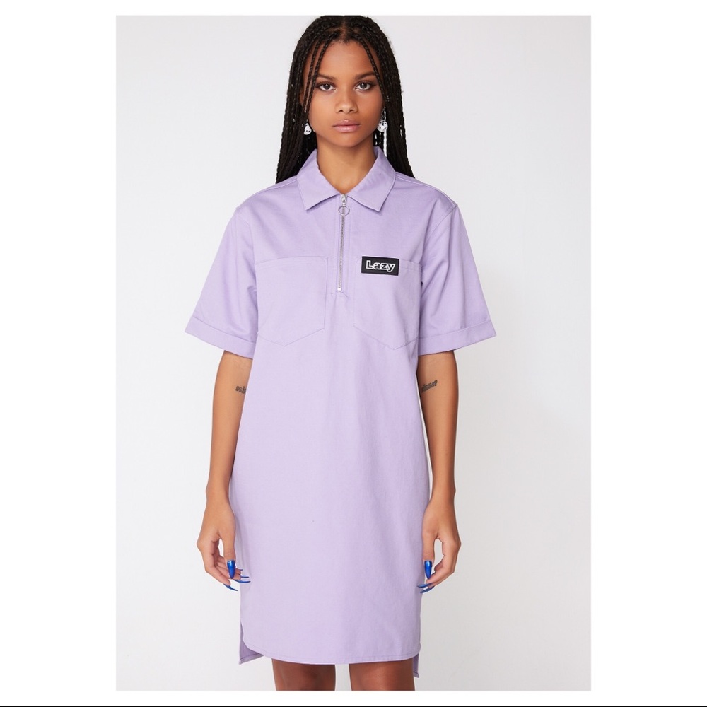 Lazy Oaf purple t-shirt dress